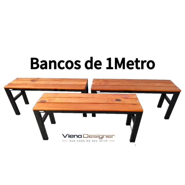 Banco Para Vestiário, Jardim e Refeitório com 1 Metro - Image 3